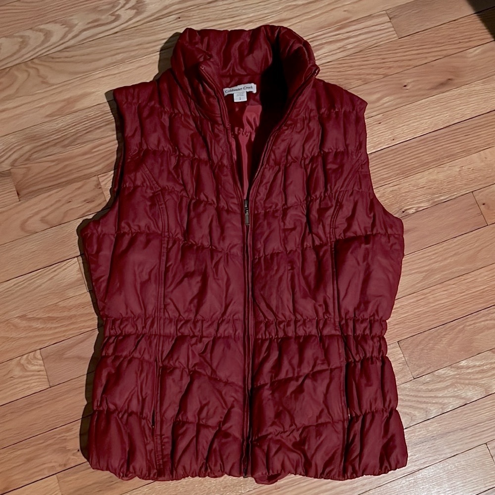 Coldwater Creek Crimson red Vest with stand up collar, women’s size small
